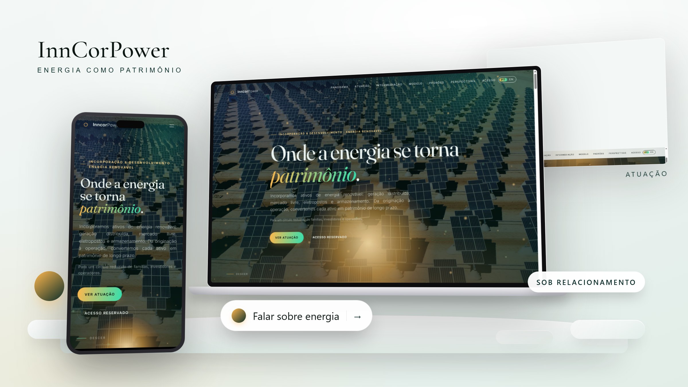 As telas do site em computador e celular